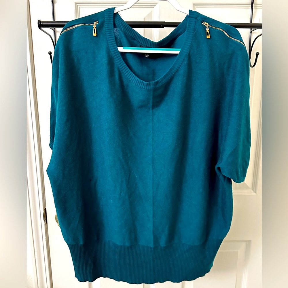 Teal short sleeve sweater 3x